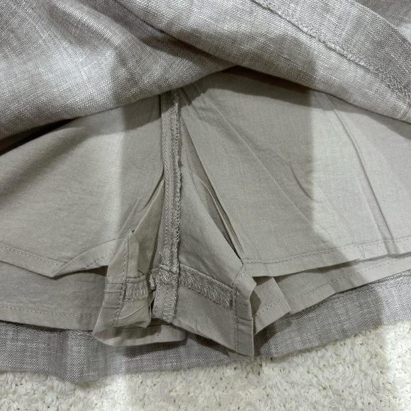 Quince European Linen High Rise Skort Flax Beige Side Zipper Size 2 Minimalist - Picture 8 of 14